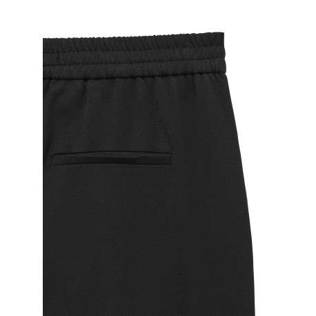 Pantalon chino noir muni d'une taille élastiquée à coupe droite - Image 2