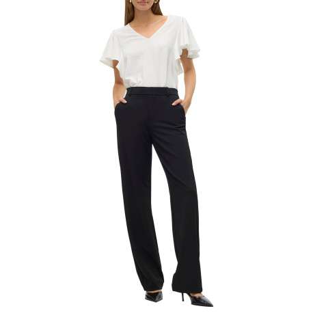 Pantalon chino noir muni d'une taille élastiquée à coupe droite - Image 3
