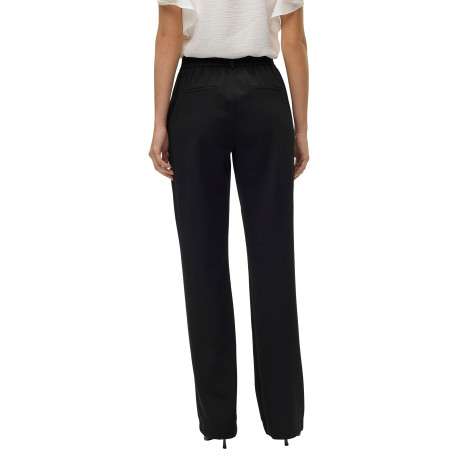 Pantalon chino noir muni d'une taille élastiquée à coupe droite - Image 4