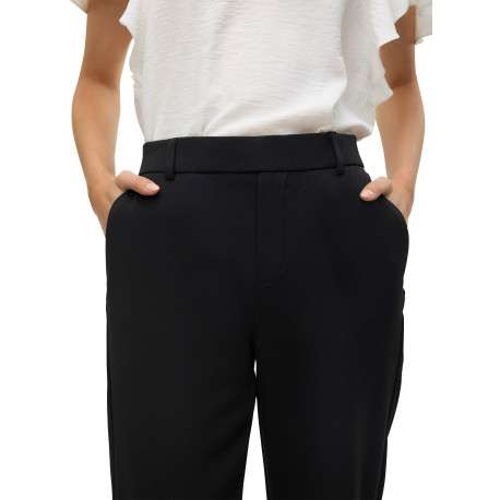 Pantalon chino noir muni d'une taille élastiquée à coupe droite - Image 5