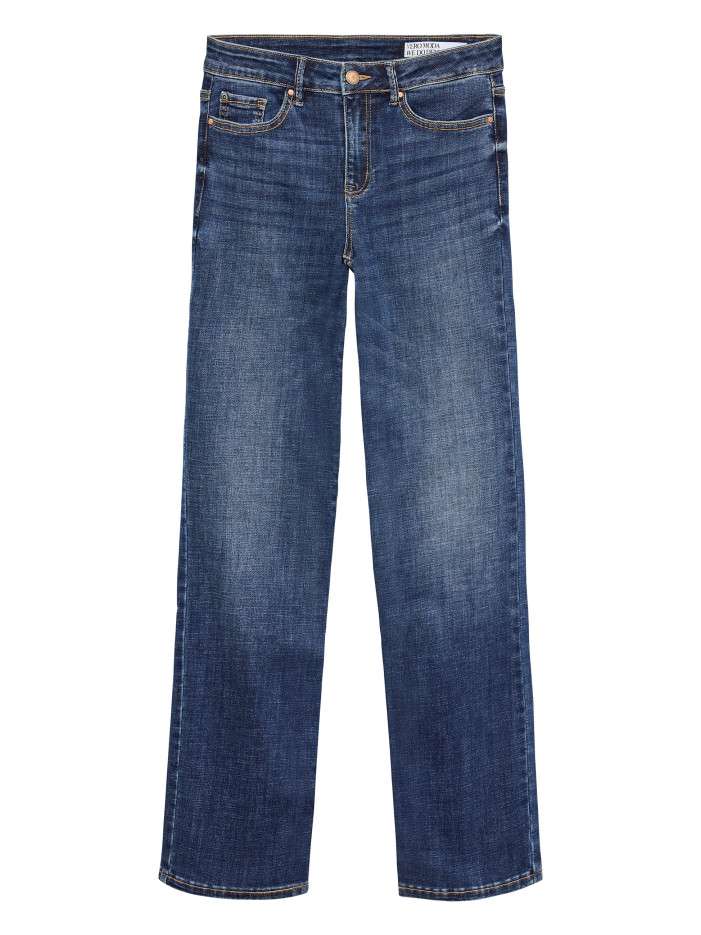 Jean en coton mélangé bleu...