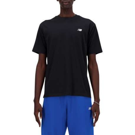 T-shirt en coton noir uni avec à l'avant le nom de la marque