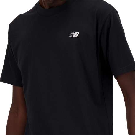 T-shirt en coton noir uni avec à l'avant le nom de la marque - Image 2