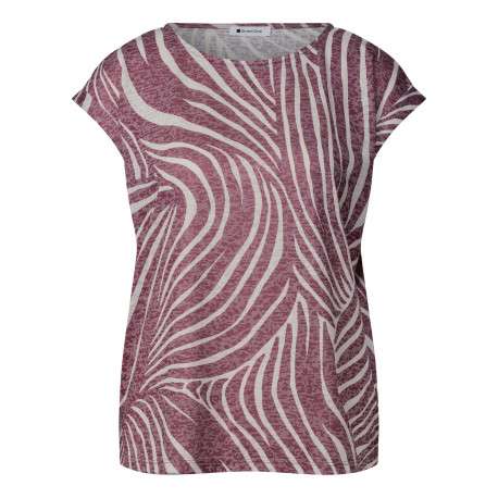 T-shirt rouge à motifs avec une coupe droite et des manches courtes