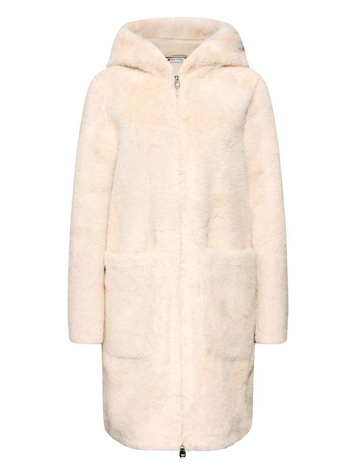 Blouson écru en fourrure...