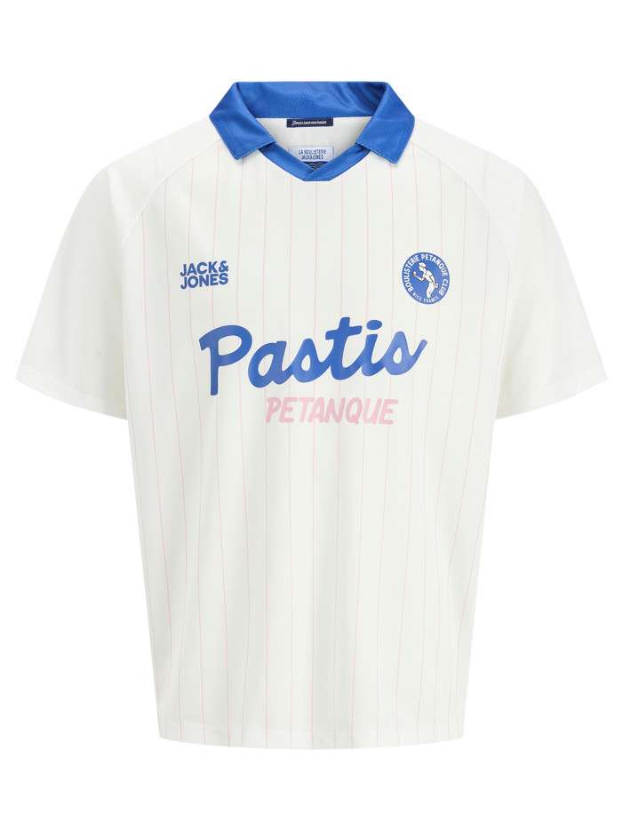 Polo blanc à rayures avec...