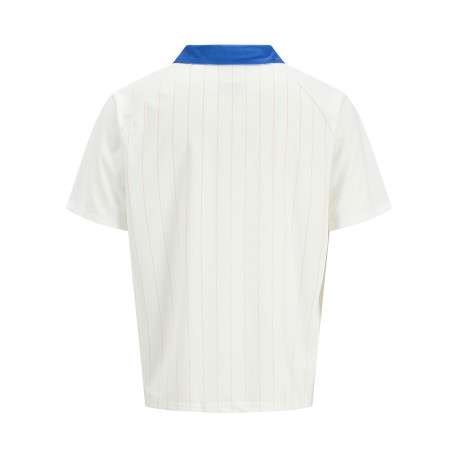 Polo blanc à rayures avec une coupe droite et des manches courtes - Image 2