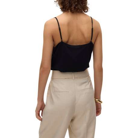 Top noir uni avec une coupe ample et des bretelles ajustables - Image 3