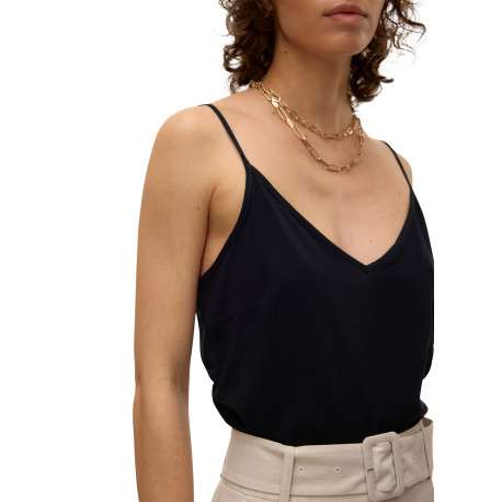 Top noir uni avec une coupe ample et des bretelles ajustables - Image 5