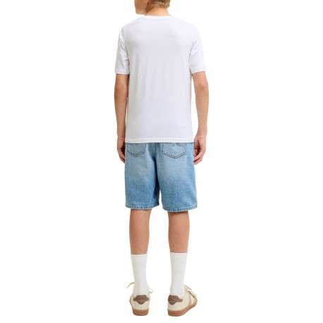 T-shirt en coton blanc imprimé avec une coupe droite et un col rond - Image 5