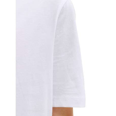 T-shirt en coton blanc imprimé avec une coupe droite et un col rond - Image 7
