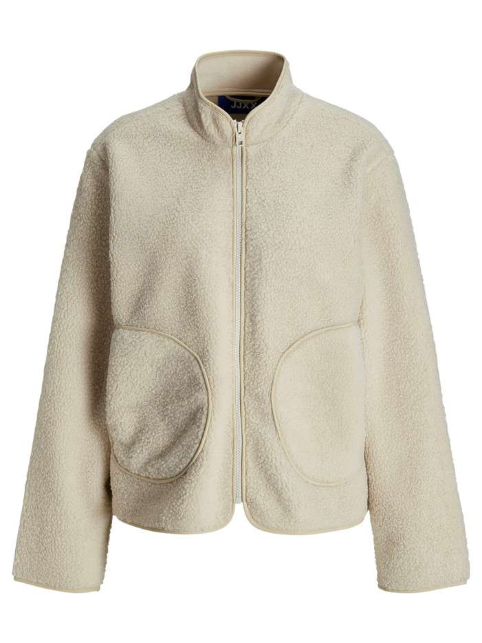 Veste zippée écrue uni en...