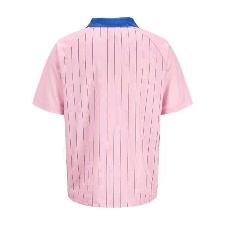 Polo mauve à rayures avec une coupe droite et des manches courtes - Image 2