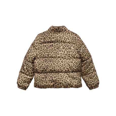 Doudoune matelassée motif léopard à coupe droite et fermeture à glissière - Image 2