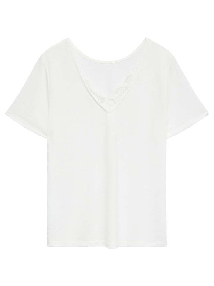 T-shirt écru uni avec une...