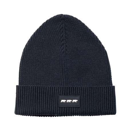 Bonnet à revers en coton noir avec de la maille jersey all over