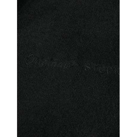 Veste noire bi-matière avec une coupe droite et un col à revers - Image 3