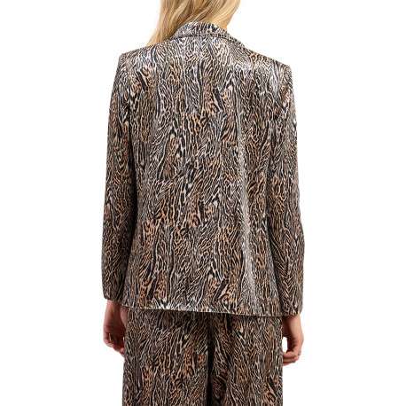 Blazer en velours à motif animalier imprimé avec des manches longues - Image 3