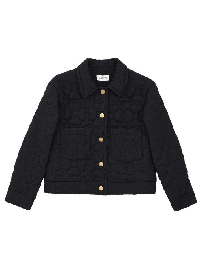 Blouson noir matelassé avec...