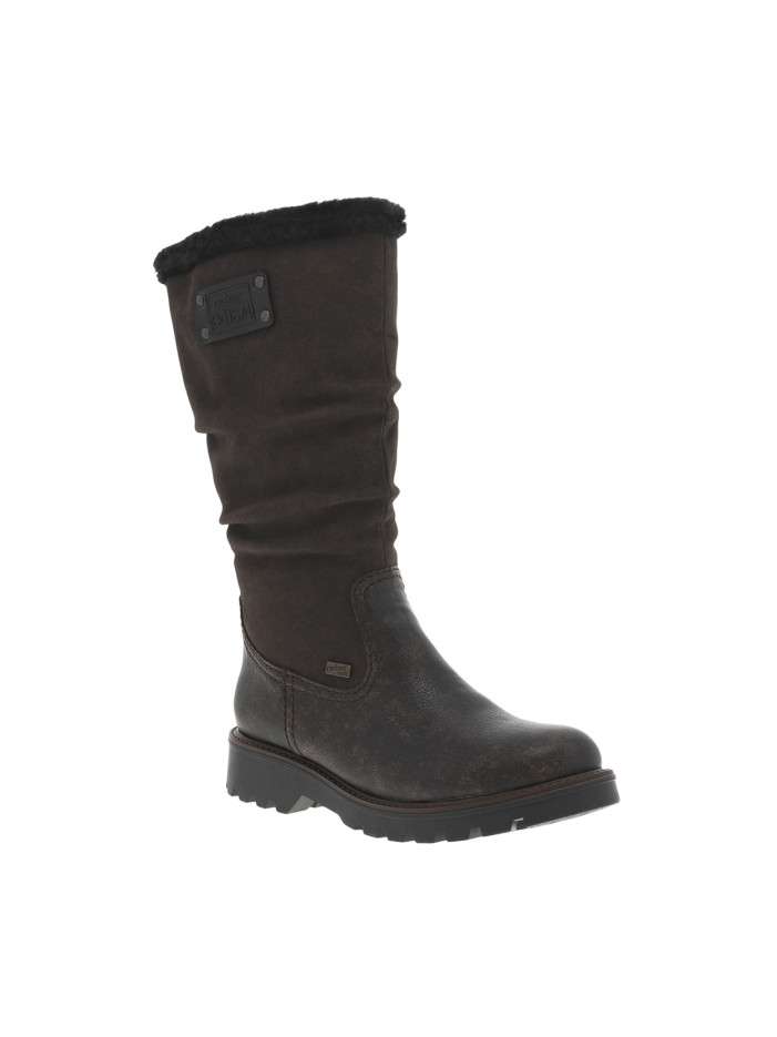 Bottes marron à talon plat...