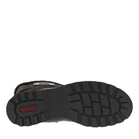 Bottes marron à talon plat et à zip avec col en fausse fourrure - Image 6