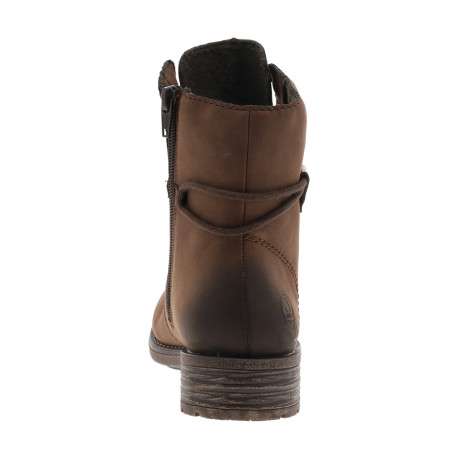 Bottines brunes à talon décroché bas avec des lacets et un zip latéral - Image 4