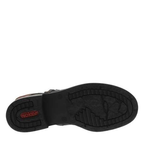 Bottines noires à talon décroché bas avec des lacets et un zip latéral - Image 6