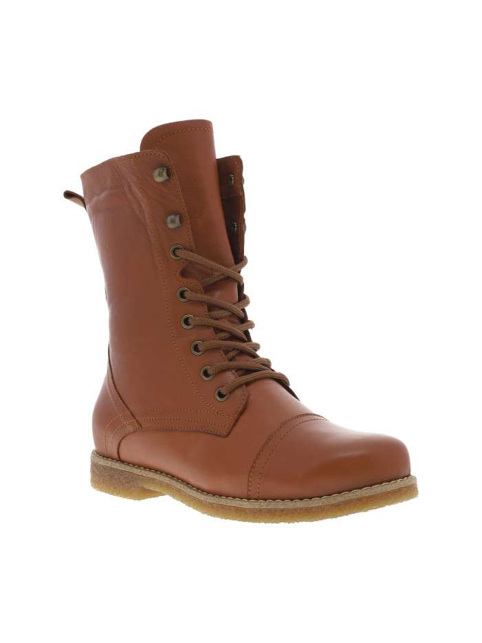 Bottines en cuir camel à...