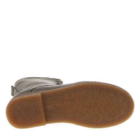 Bottines kaki à talon décroché bas avec des lacets et un zip latéral - Image 6