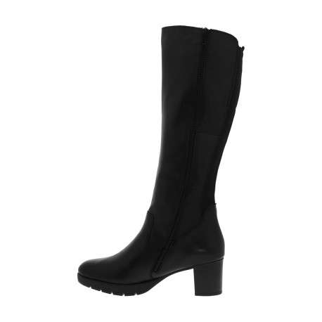 Bottes noires à talon décroché moyen à zip et soufflet élastiqué - Image 3