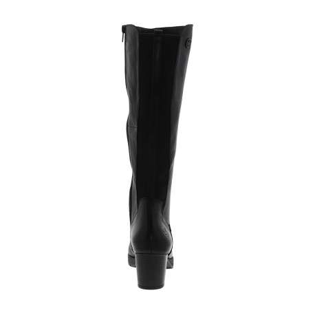 Bottes noires à talon décroché moyen à zip et soufflet élastiqué - Image 4