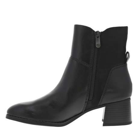 Boots en cuir noires à talon décroché moyen et fermeture zippée - Image 3