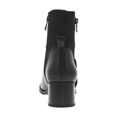 Boots en cuir noires à talon décroché moyen et fermeture zippée - Image 4