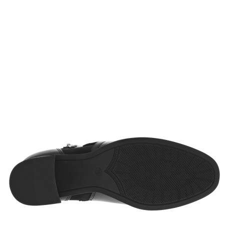 Boots en cuir noires à talon décroché moyen et fermeture zippée - Image 6