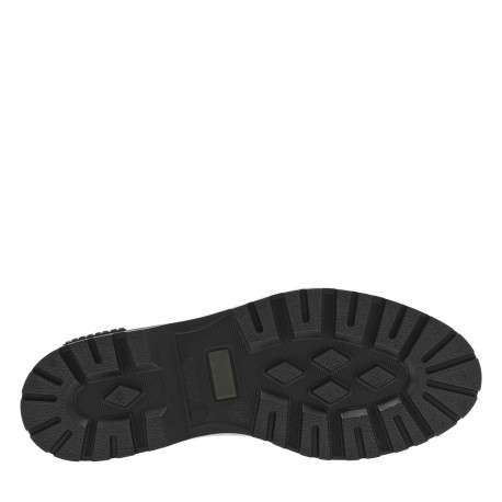 Boots kaki vernies style chelsea à talon plat et à soufflets élastiqués noirs - Image 6