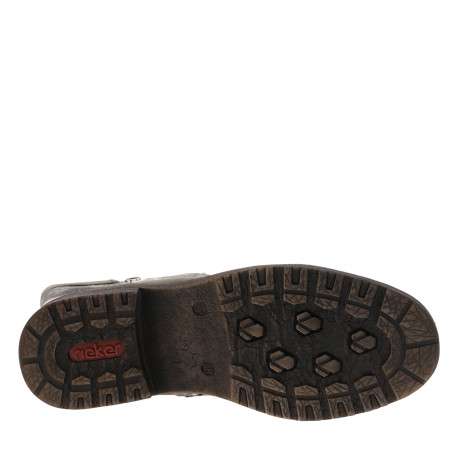Bottes grises à talon décroché bas avec un zip et des lacets ronds - Image 6