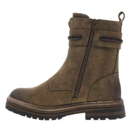 Boots taupe avec un talon décroché bas et un zip côté interne - Image 3