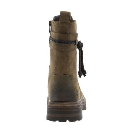 Boots taupe avec un talon décroché bas et un zip côté interne - Image 4