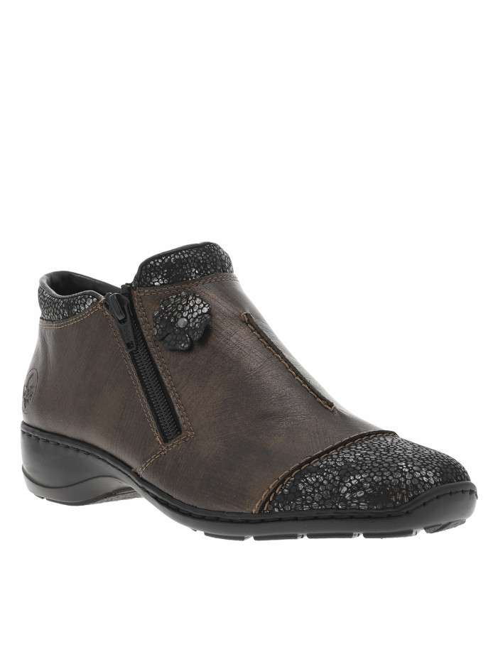 Boots en cuir enduit bronze...