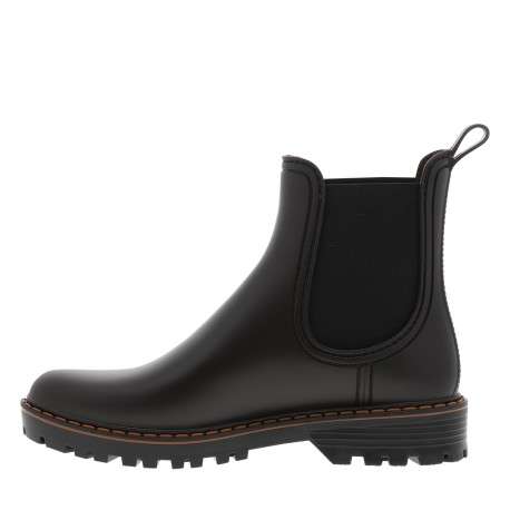Boots marron à talon décroché bas avec des soufflets élastiqués - Image 3
