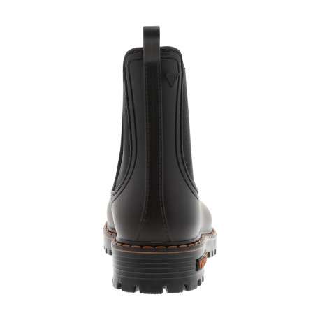 Boots marron à talon décroché bas avec des soufflets élastiqués - Image 4