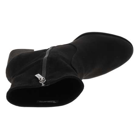 Boots noires à talon décroché haut avec une fermeture zippée - Image 5