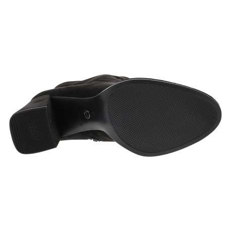 Boots noires à talon décroché haut avec une fermeture zippée - Image 6