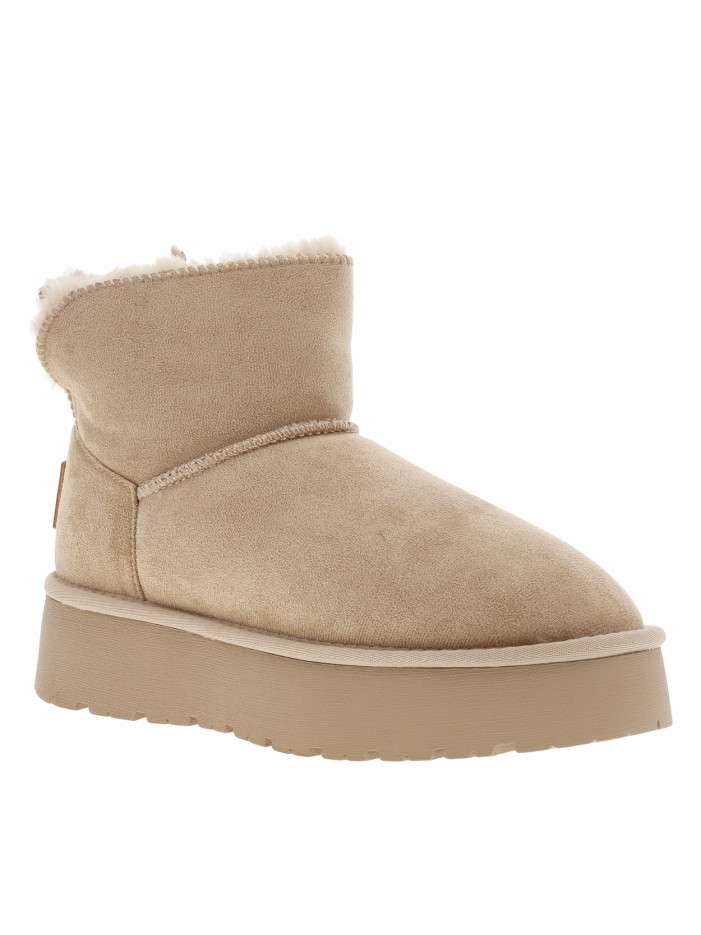 Boots beiges montantes en...