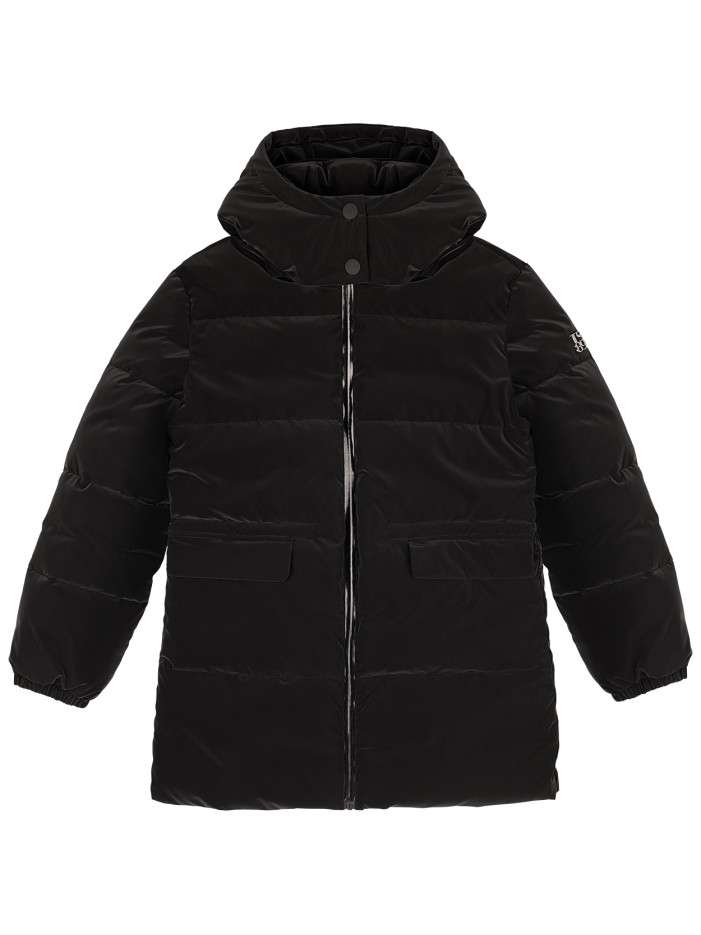 Blouson à capuche noir uni...