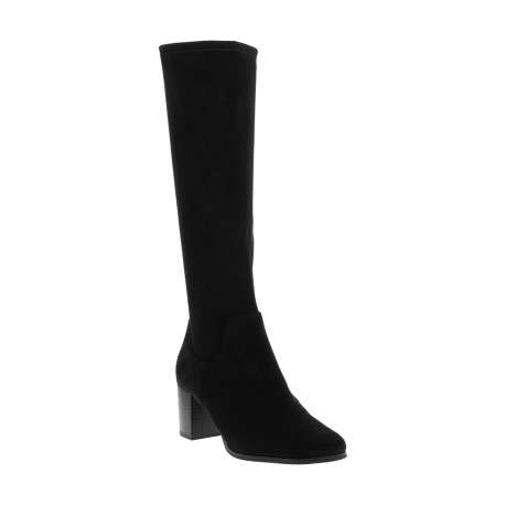 Bottes noires avec semelle à talon décroché moyen et fermeture à glissière