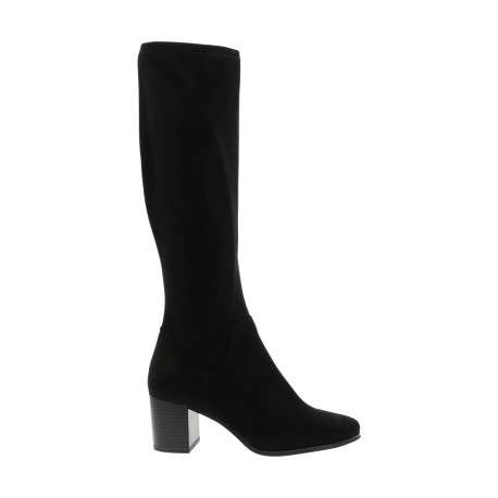 Bottes noires avec semelle à talon décroché moyen et fermeture à glissière - Image 2