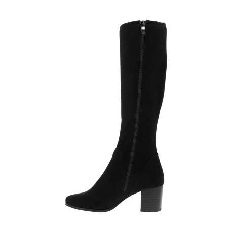 Bottes noires avec semelle à talon décroché moyen et fermeture à glissière - Image 3