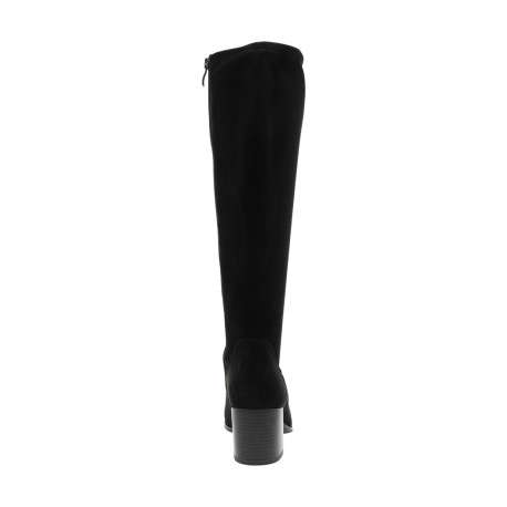 Bottes noires avec semelle à talon décroché moyen et fermeture à glissière - Image 4