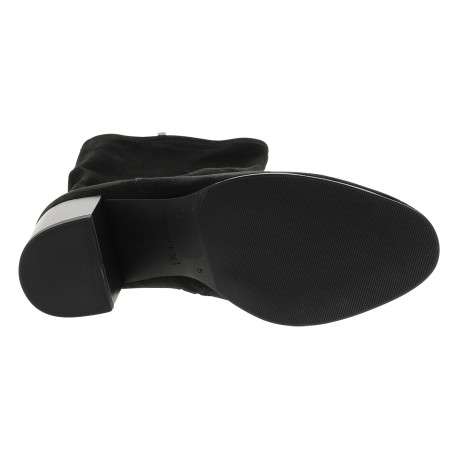 Bottes noires avec semelle à talon décroché moyen et fermeture à glissière - Image 6